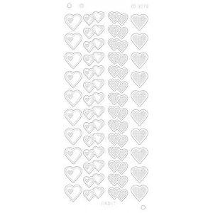 Stickervel: Hearts Various- platinum - Goud